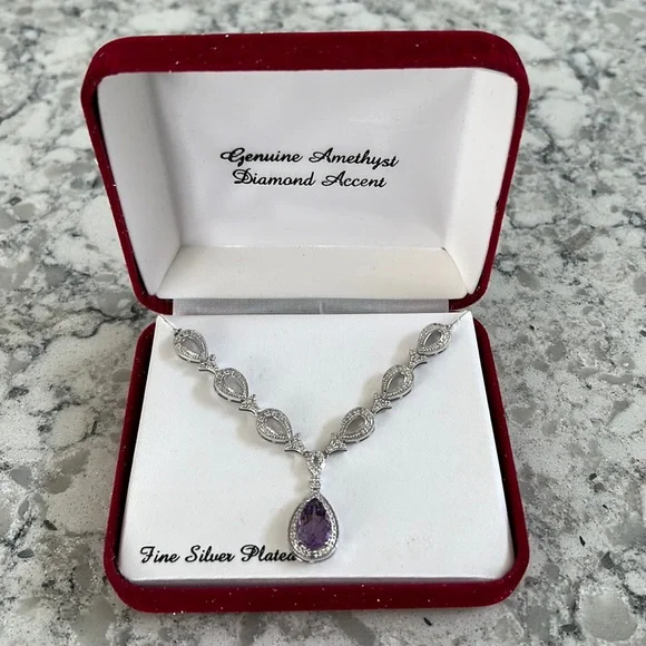 Genuine Amethyst Necklace - Picture 1 of 7